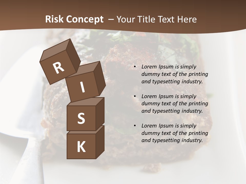 A Piece Of Meat On A Plate On A Table PowerPoint Template