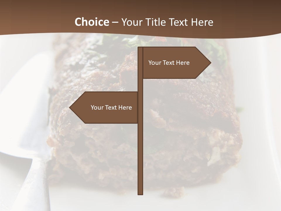 A Piece Of Meat On A Plate On A Table PowerPoint Template