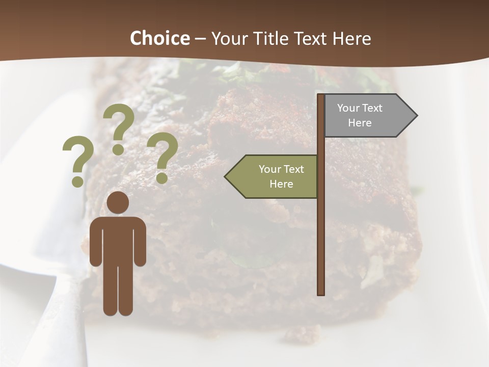 A Piece Of Meat On A Plate On A Table PowerPoint Template