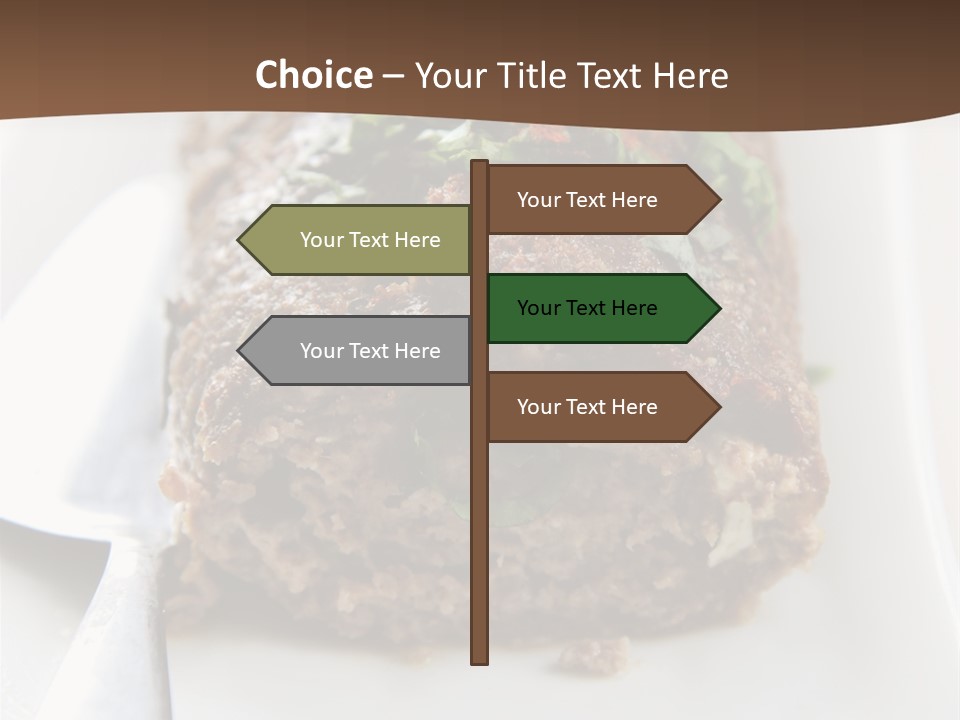A Piece Of Meat On A Plate On A Table PowerPoint Template