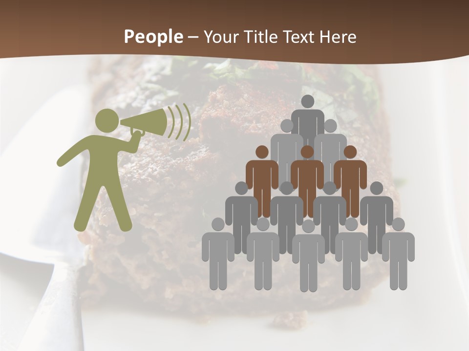 A Piece Of Meat On A Plate On A Table PowerPoint Template