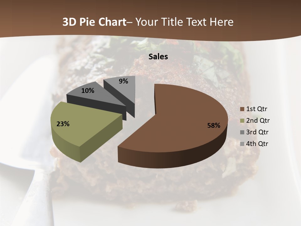 A Piece Of Meat On A Plate On A Table PowerPoint Template