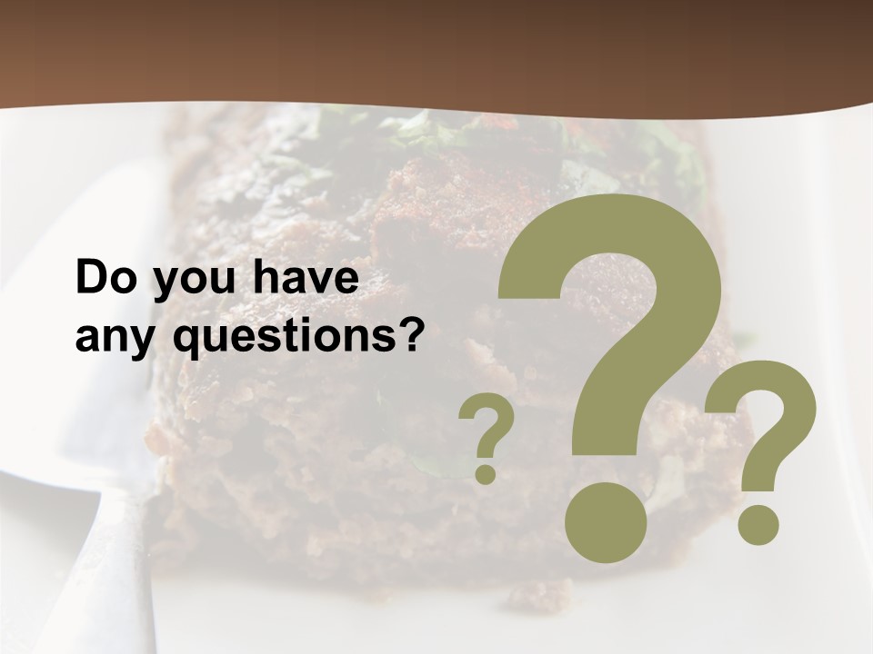 A Piece Of Meat On A Plate On A Table PowerPoint Template
