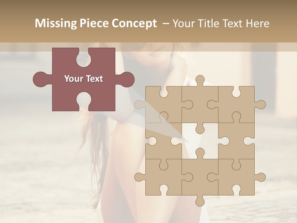 A Woman Sitting On The Ground With Her Hands Behind Her Head PowerPoint Template