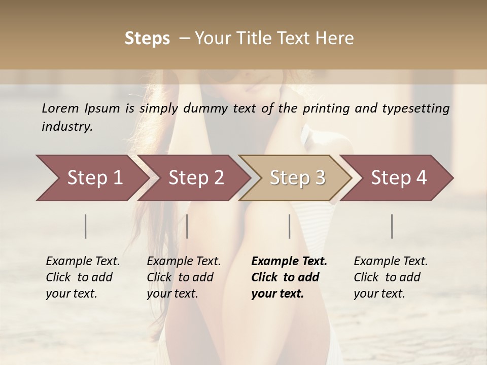 A Woman Sitting On The Ground With Her Hands Behind Her Head PowerPoint Template