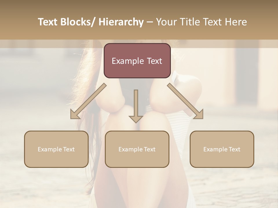 A Woman Sitting On The Ground With Her Hands Behind Her Head PowerPoint Template