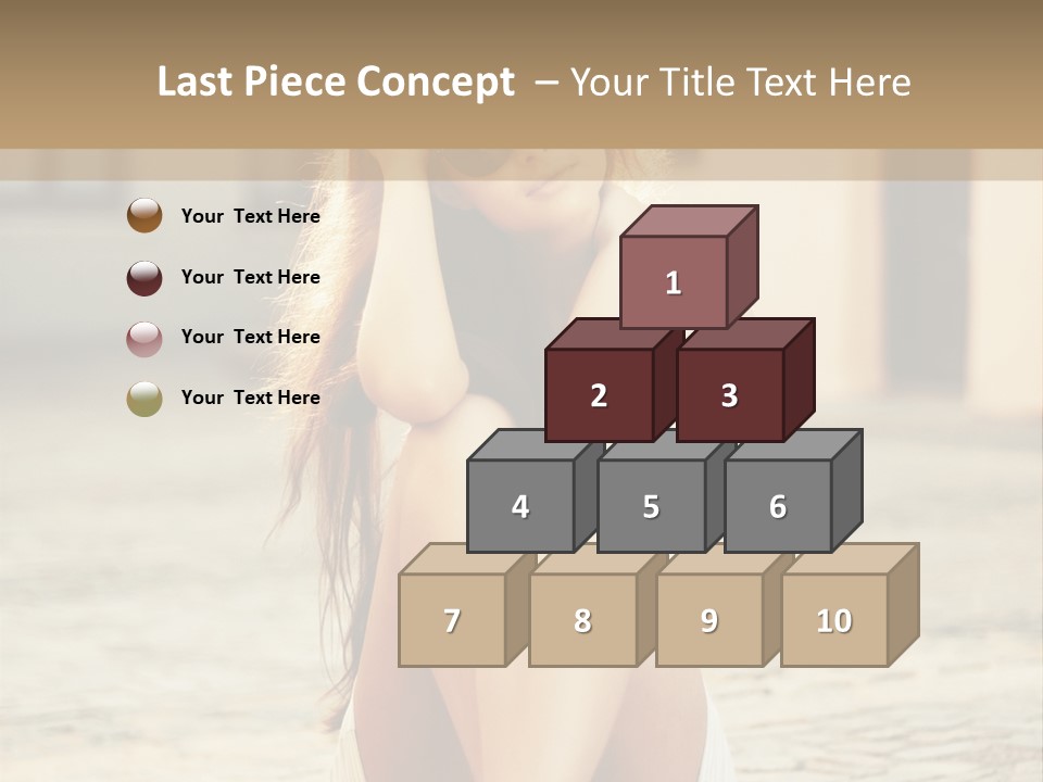 A Woman Sitting On The Ground With Her Hands Behind Her Head PowerPoint Template