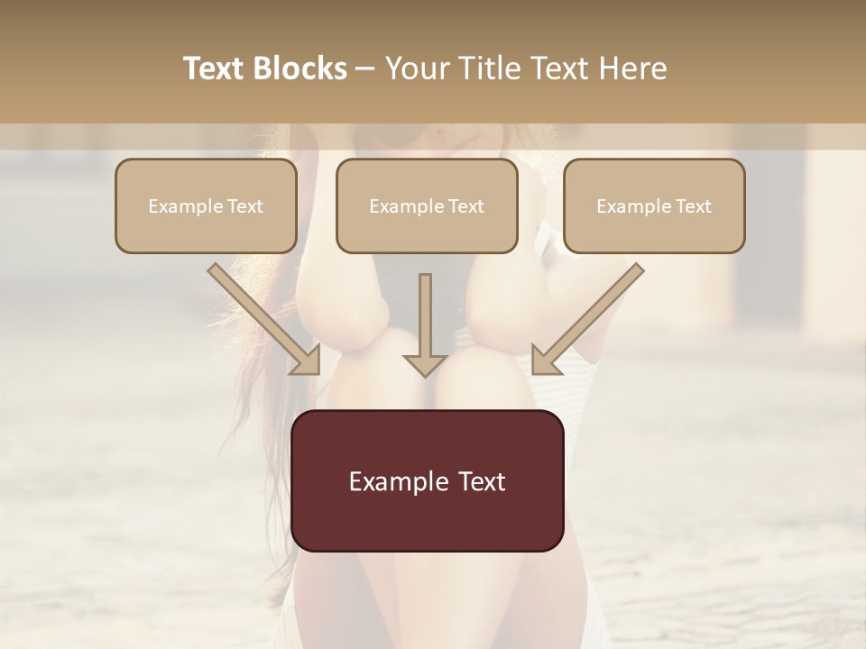 A Woman Sitting On The Ground With Her Hands Behind Her Head PowerPoint Template