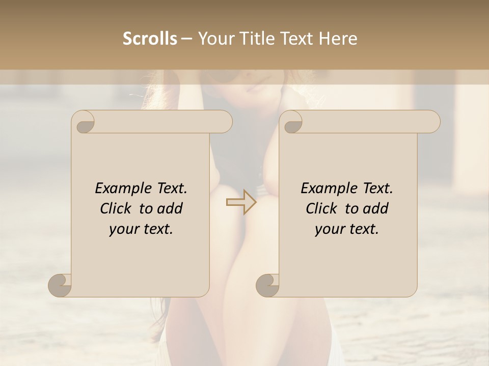 A Woman Sitting On The Ground With Her Hands Behind Her Head PowerPoint Template