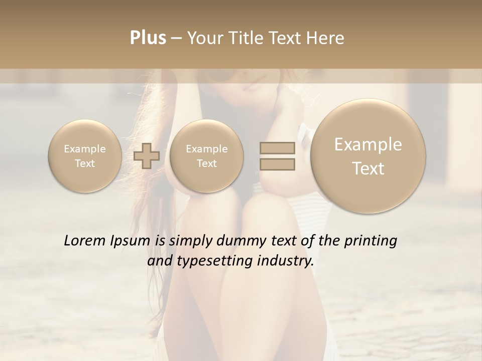 A Woman Sitting On The Ground With Her Hands Behind Her Head PowerPoint Template