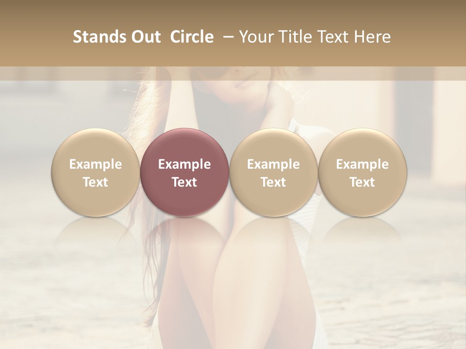 A Woman Sitting On The Ground With Her Hands Behind Her Head PowerPoint Template