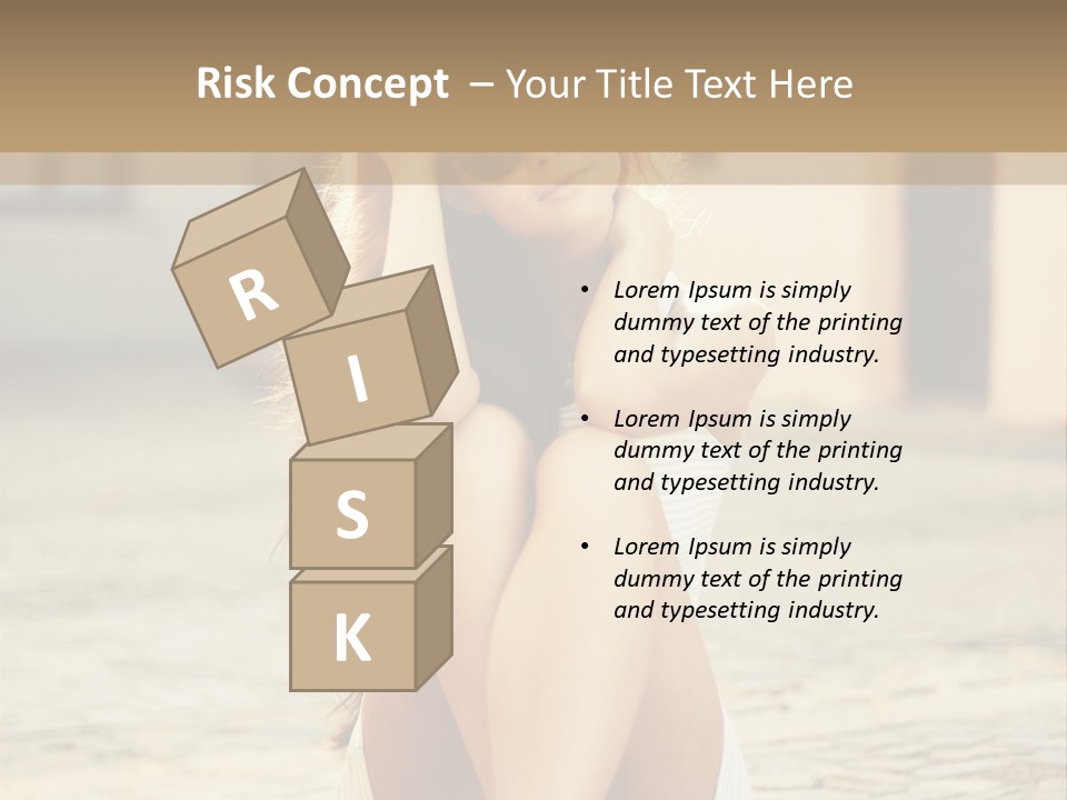 A Woman Sitting On The Ground With Her Hands Behind Her Head PowerPoint Template