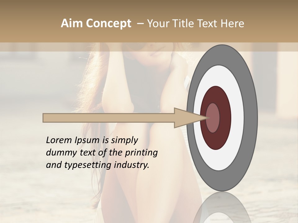 A Woman Sitting On The Ground With Her Hands Behind Her Head PowerPoint Template