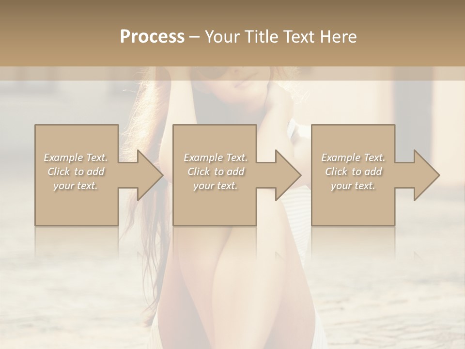 A Woman Sitting On The Ground With Her Hands Behind Her Head PowerPoint Template