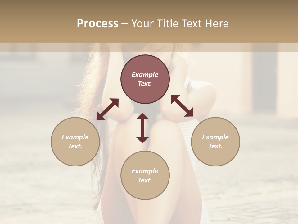 A Woman Sitting On The Ground With Her Hands Behind Her Head PowerPoint Template