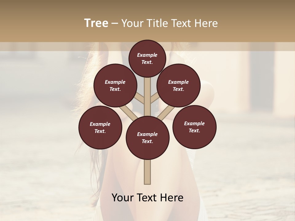 A Woman Sitting On The Ground With Her Hands Behind Her Head PowerPoint Template