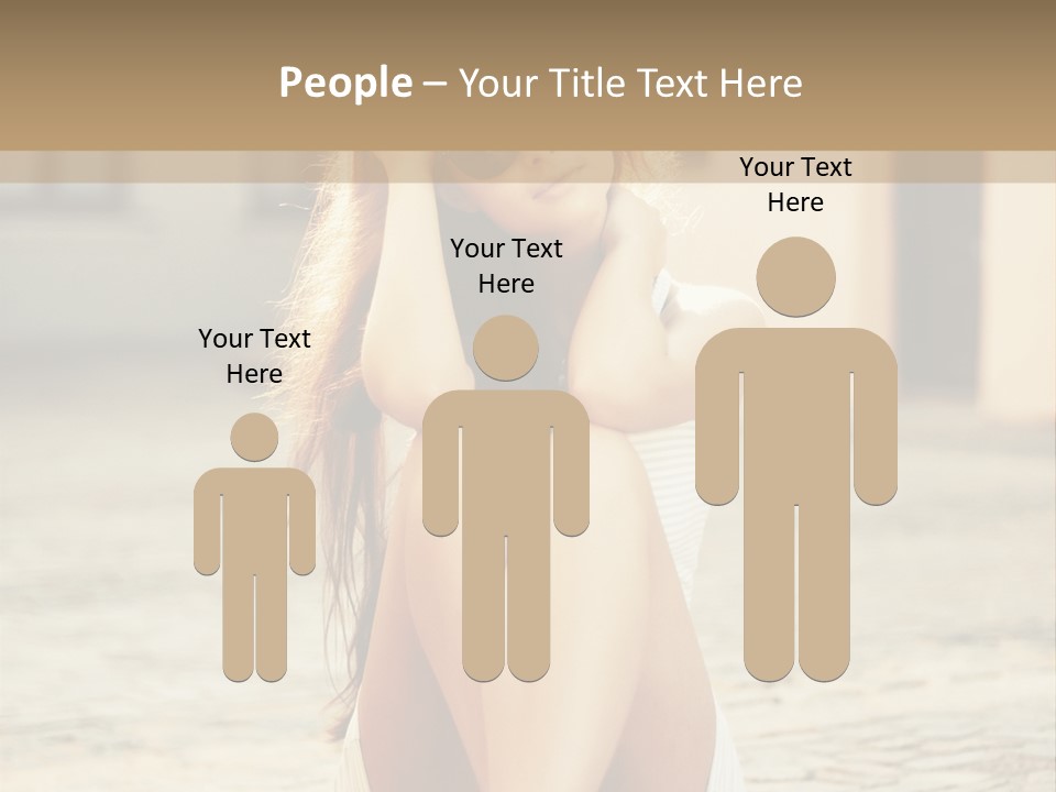 A Woman Sitting On The Ground With Her Hands Behind Her Head PowerPoint Template