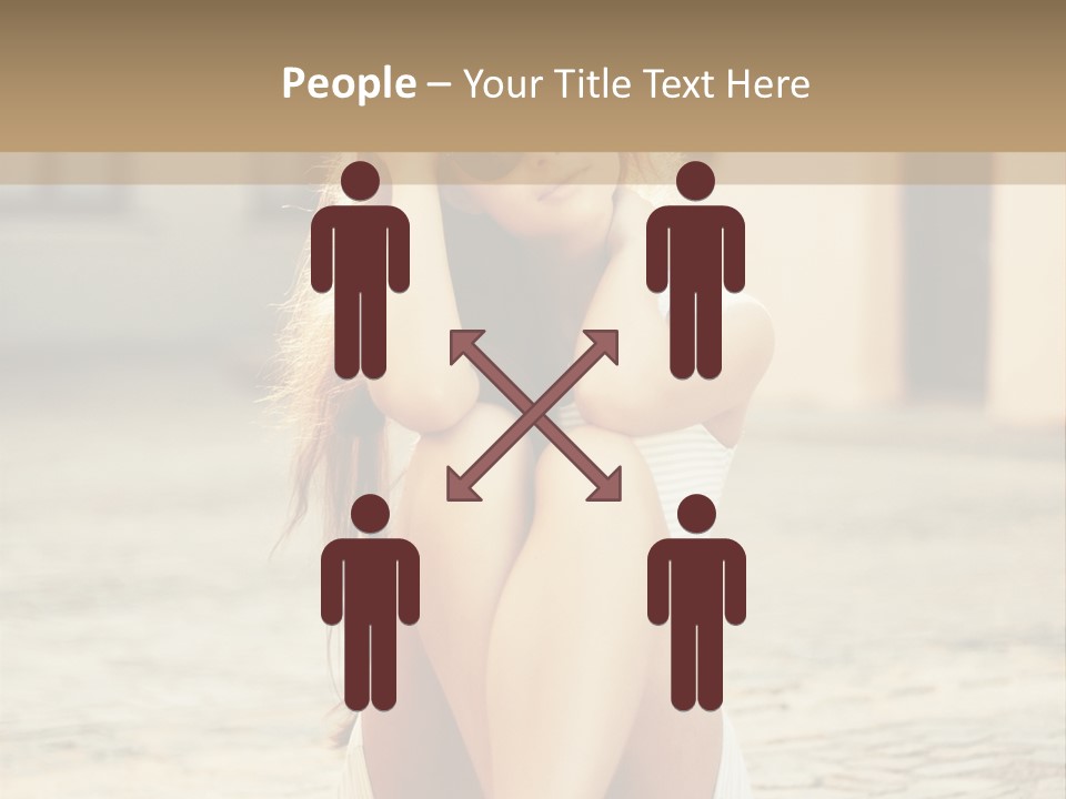 A Woman Sitting On The Ground With Her Hands Behind Her Head PowerPoint Template