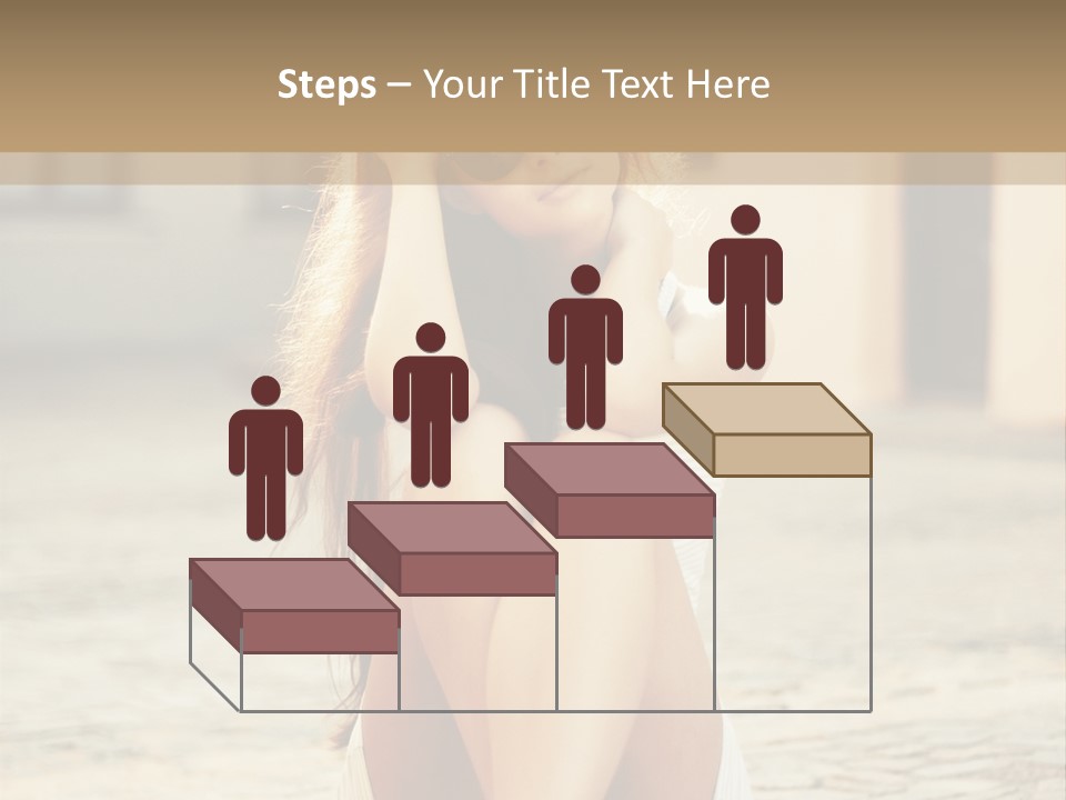 A Woman Sitting On The Ground With Her Hands Behind Her Head PowerPoint Template