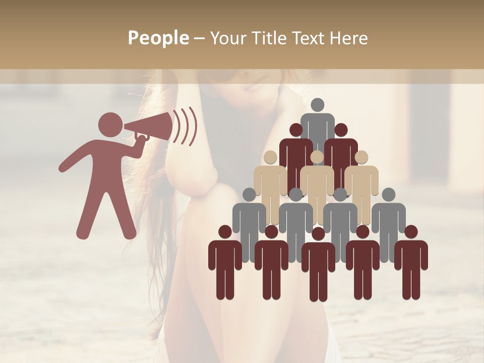 A Woman Sitting On The Ground With Her Hands Behind Her Head PowerPoint Template