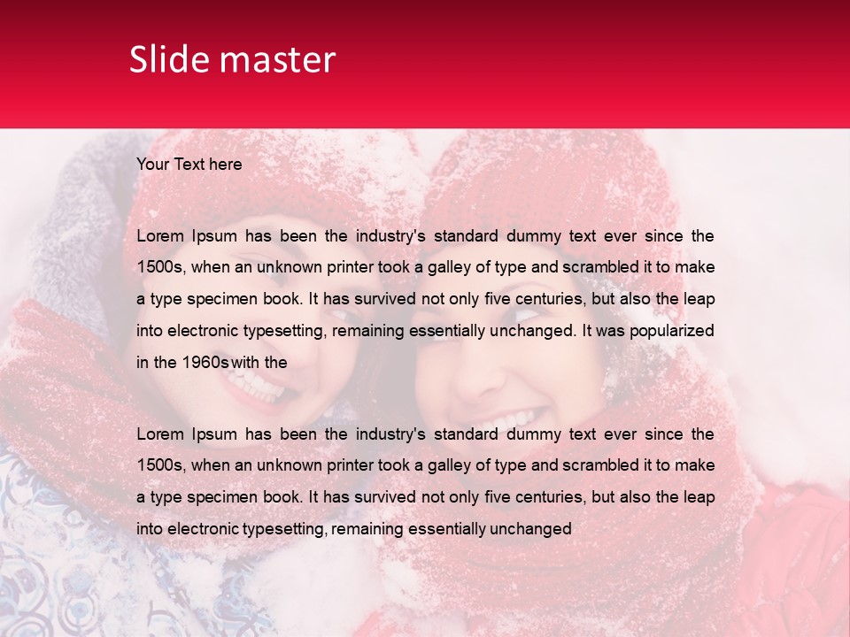 A Man And A Woman Laying In The Snow PowerPoint Template