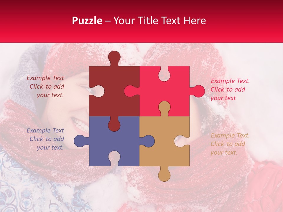 A Man And A Woman Laying In The Snow PowerPoint Template