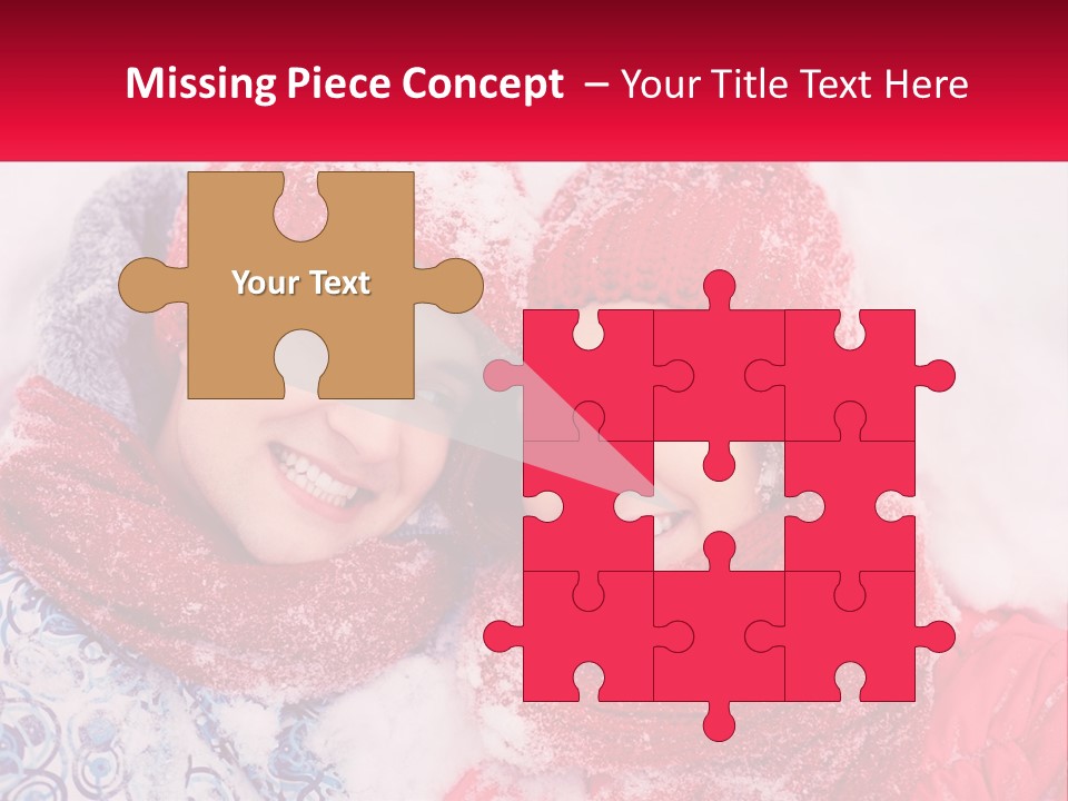 A Man And A Woman Laying In The Snow PowerPoint Template