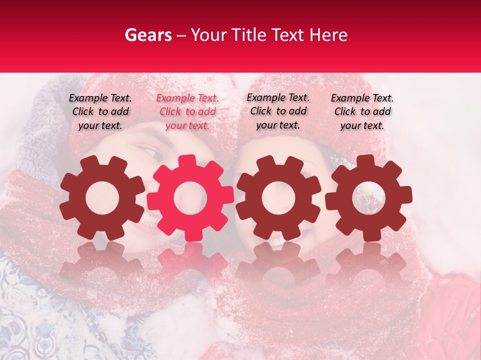 A Man And A Woman Laying In The Snow PowerPoint Template