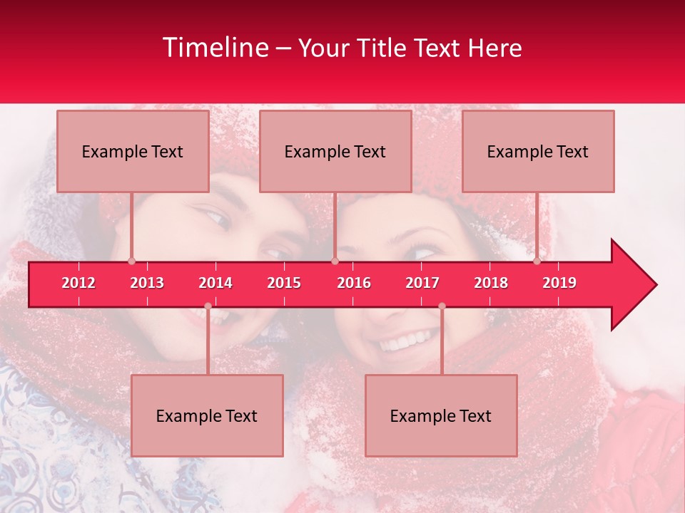 A Man And A Woman Laying In The Snow PowerPoint Template
