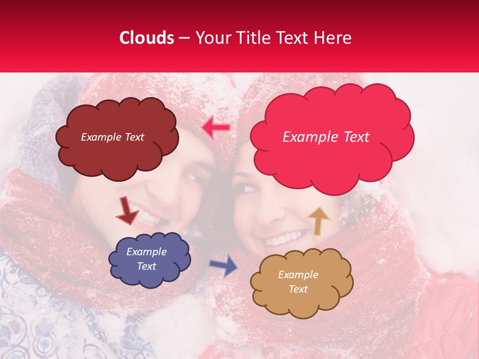 A Man And A Woman Laying In The Snow PowerPoint Template