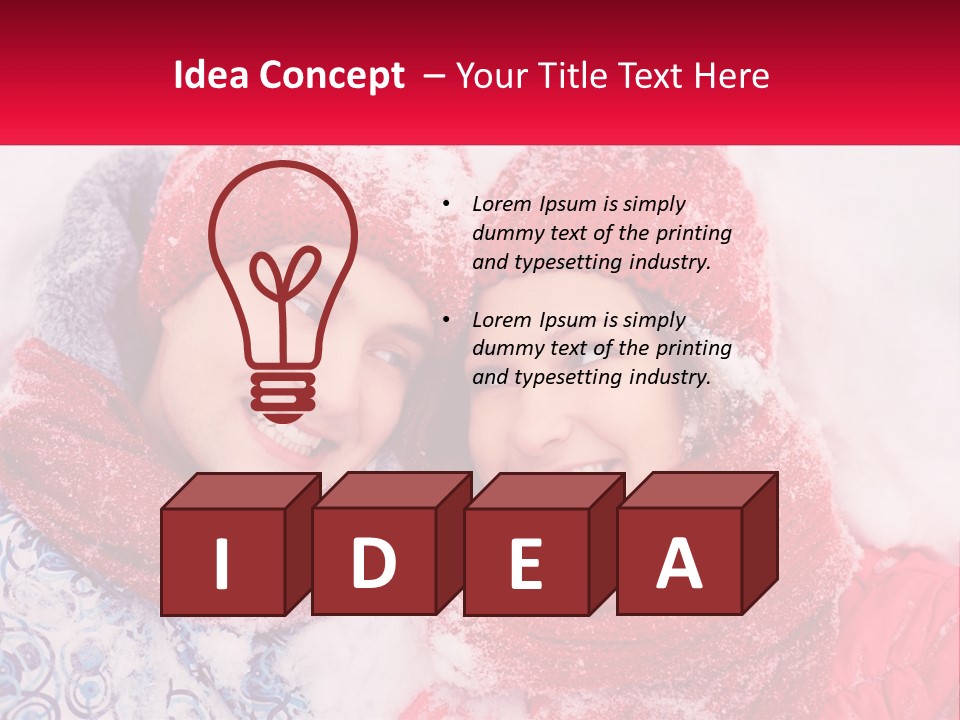 A Man And A Woman Laying In The Snow PowerPoint Template