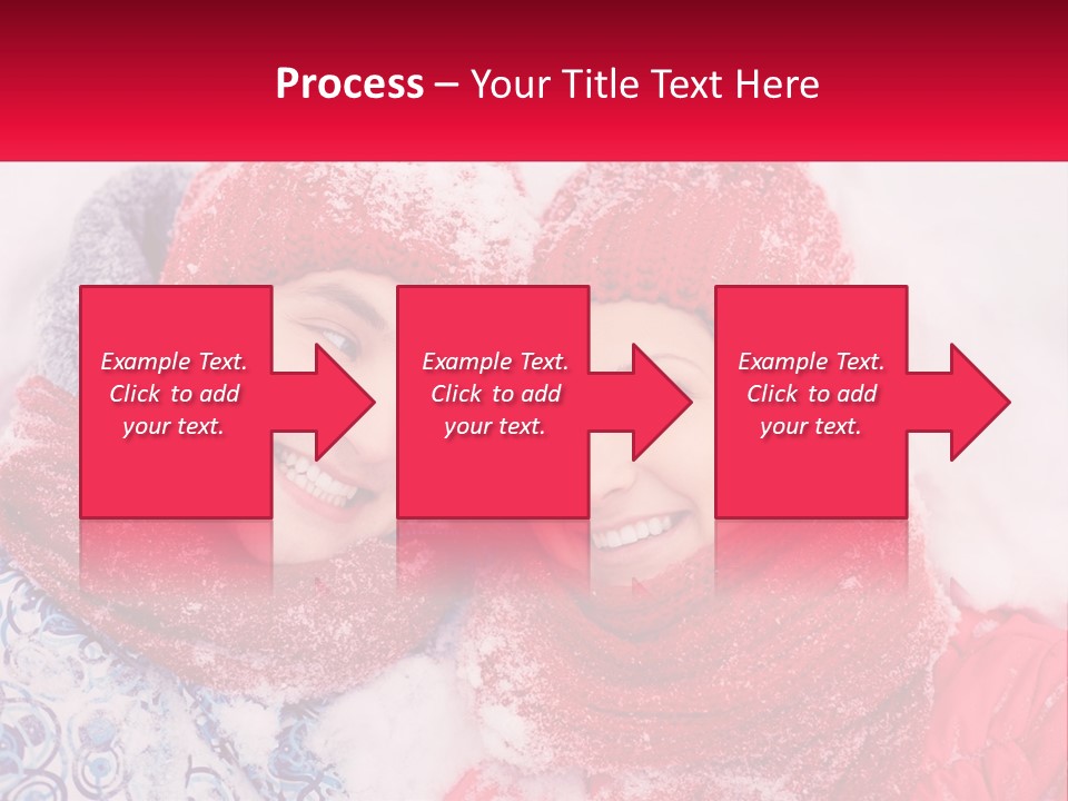 A Man And A Woman Laying In The Snow PowerPoint Template