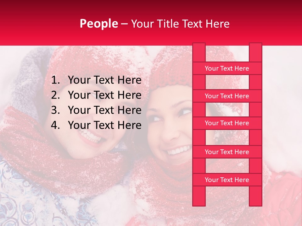 A Man And A Woman Laying In The Snow PowerPoint Template