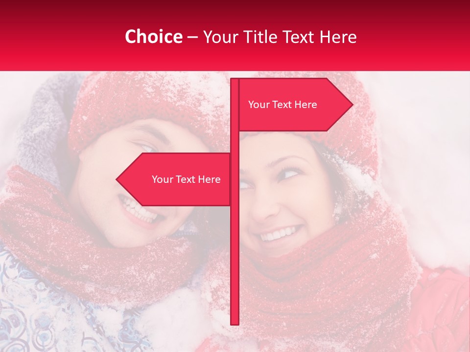 A Man And A Woman Laying In The Snow PowerPoint Template