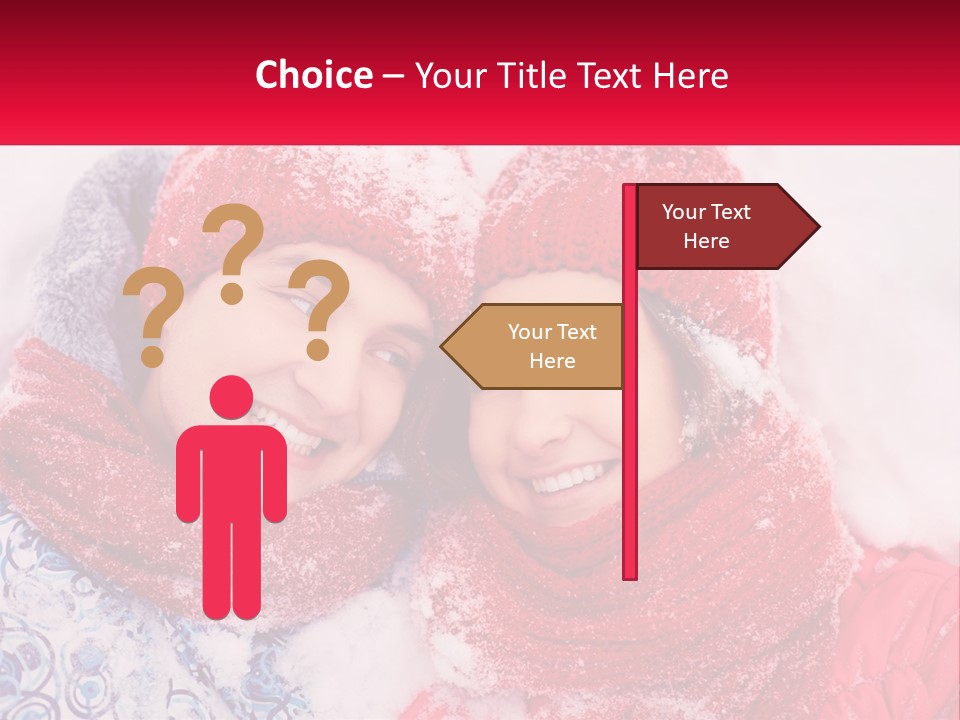 A Man And A Woman Laying In The Snow PowerPoint Template
