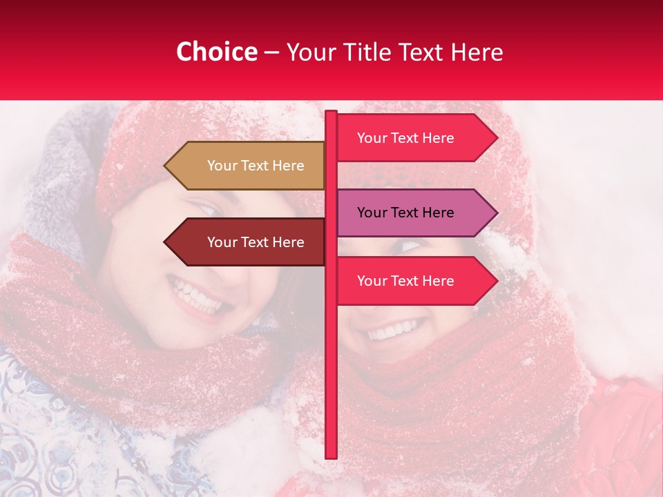 A Man And A Woman Laying In The Snow PowerPoint Template