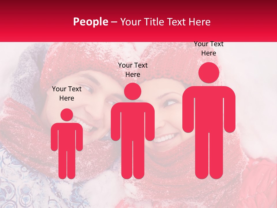 A Man And A Woman Laying In The Snow PowerPoint Template