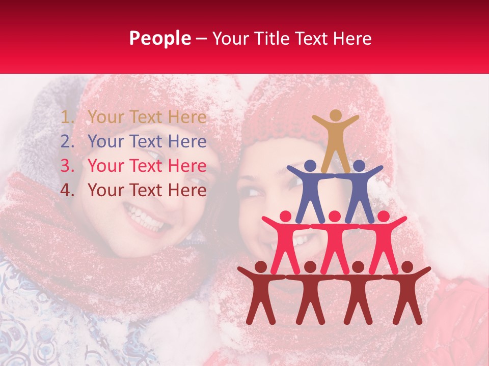 A Man And A Woman Laying In The Snow PowerPoint Template