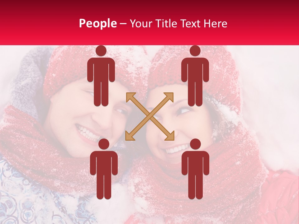 A Man And A Woman Laying In The Snow PowerPoint Template