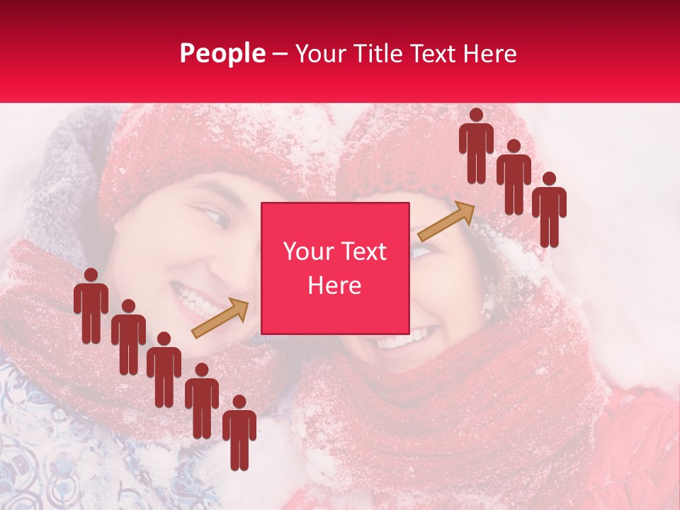 A Man And A Woman Laying In The Snow PowerPoint Template