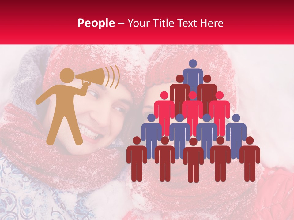 A Man And A Woman Laying In The Snow PowerPoint Template