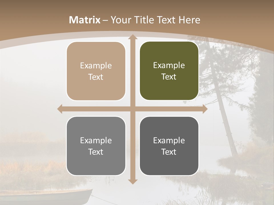 A Boat On A Lake With Fog In The Background PowerPoint Template