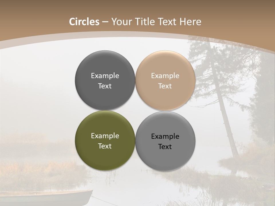 A Boat On A Lake With Fog In The Background PowerPoint Template