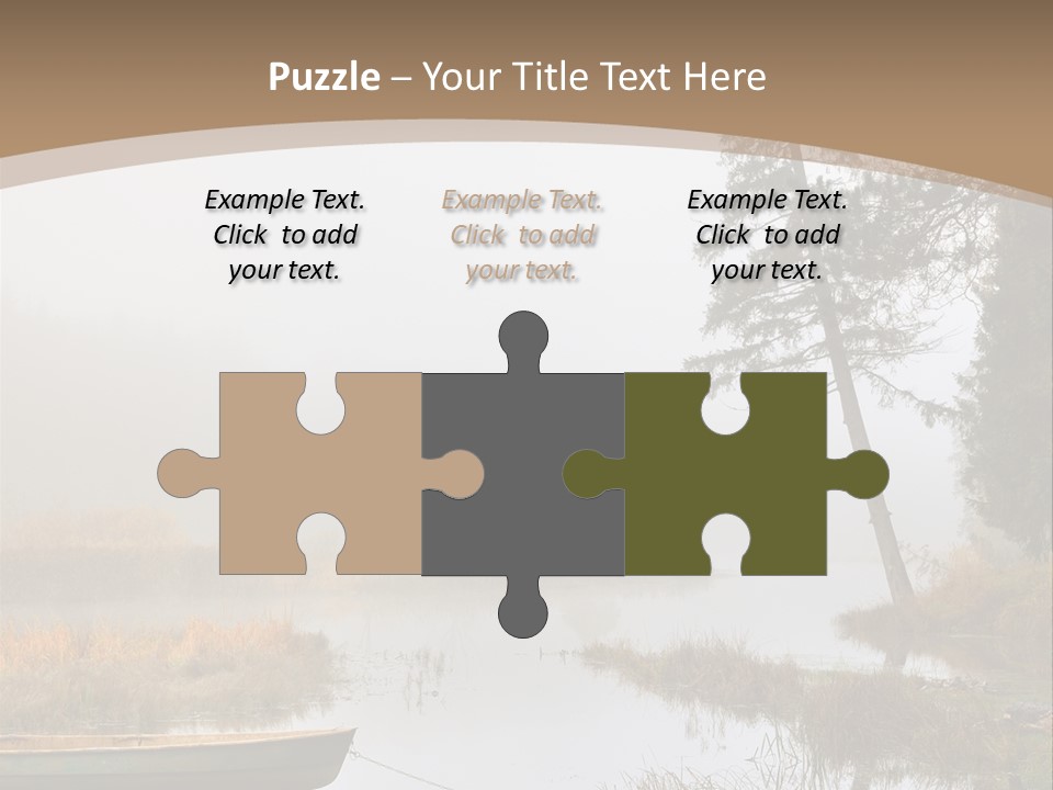 A Boat On A Lake With Fog In The Background PowerPoint Template