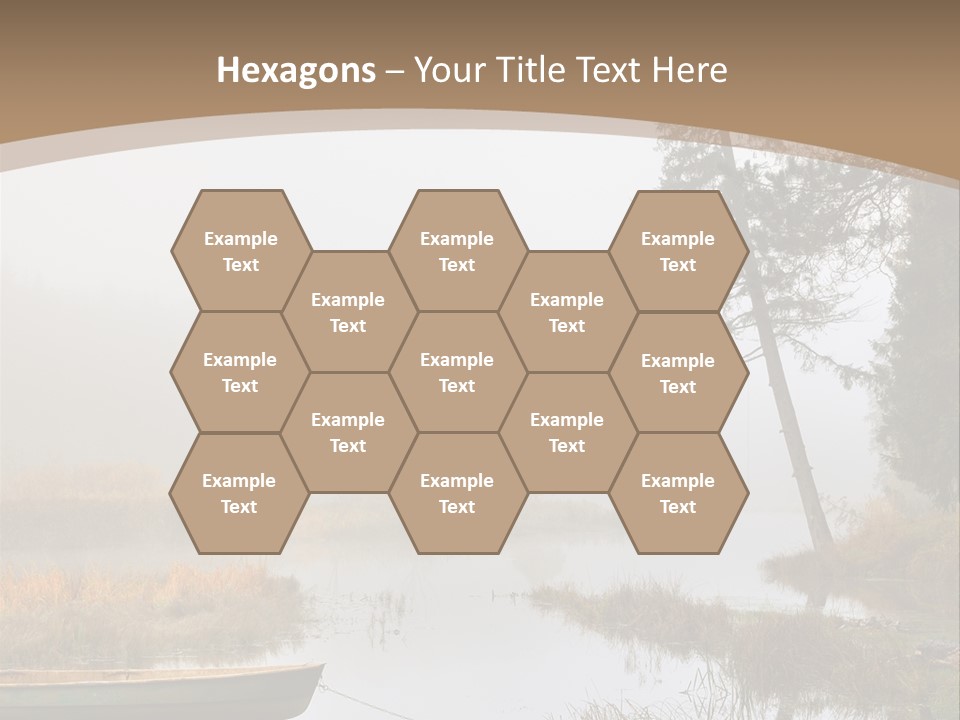 A Boat On A Lake With Fog In The Background PowerPoint Template