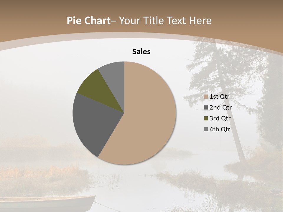 A Boat On A Lake With Fog In The Background PowerPoint Template