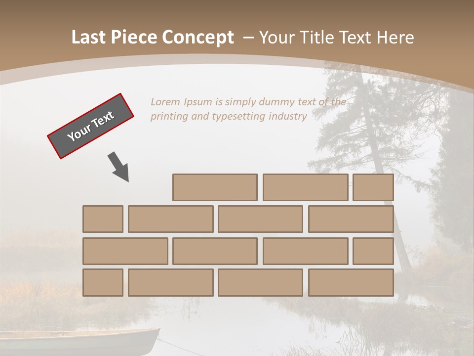 A Boat On A Lake With Fog In The Background PowerPoint Template