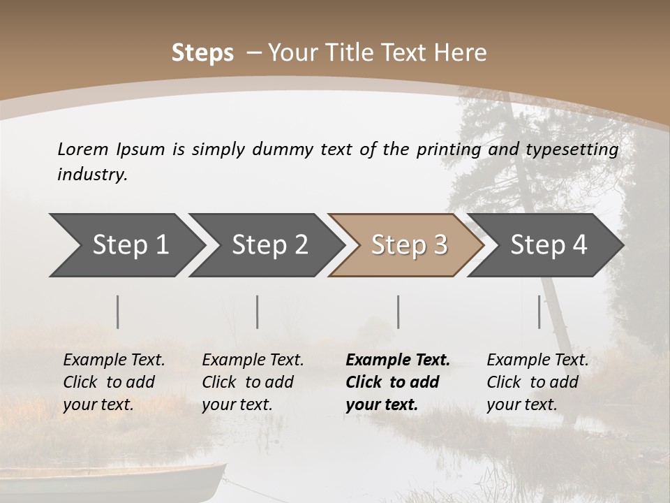 A Boat On A Lake With Fog In The Background PowerPoint Template