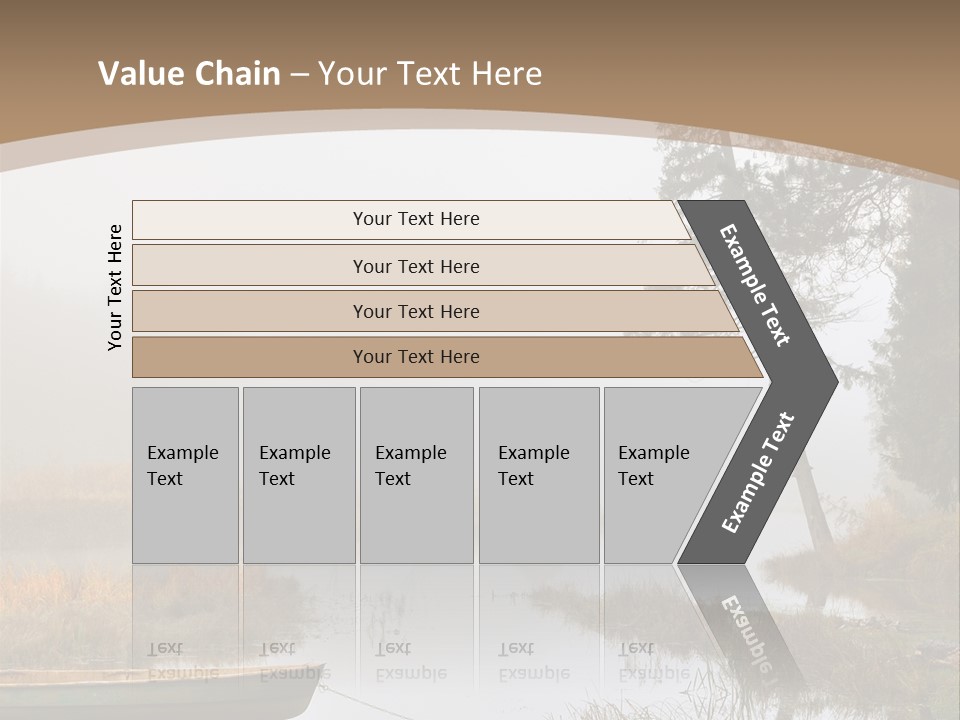 A Boat On A Lake With Fog In The Background PowerPoint Template