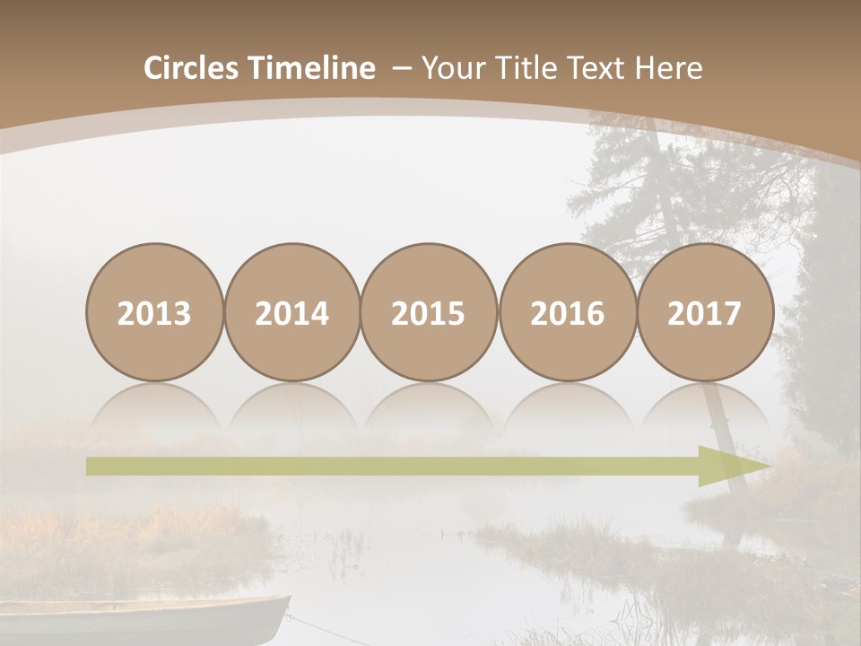 A Boat On A Lake With Fog In The Background PowerPoint Template